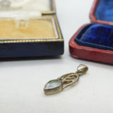 Sterling Silver Celtic Knot with Topaz Charm Pendant Vintage c1970