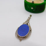 Sterling Silver Lapis Lazuli Drop Charm Pendant Vintage c1970