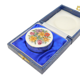 Boxed Sterling Silver & Floral Pattern Trinket Box Vintage 1979 Birmingham