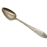 Irish Victorian Sterling Silver Crested Teaspoon Antique 1888 Dublin