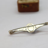 TLM Sterling Silver Morpho Butterfly Wing Bar Brooch c1920 Antique Art Deco