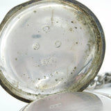 Victorian Sterling Silver Graduating Watch Chain & Plated Pocket Watch Antique