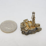 Sterling Silver Deep Sea Oil Well Charm Pendant Vintage c1970s