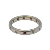.950 Platinum, Diamond & Ruby Full Eternity Band Ring Vintage Birmingham