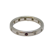 .950 Platinum, Diamond & Ruby Full Eternity Band Ring Vintage Birmingham