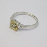 Sterling Silver Champagne Topaz & White Sapphire Dress Ring Vintage c1970 Size N
