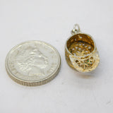 Sterling Silver Gilt Enamel Cap Charm Pendant Vintage c1970s