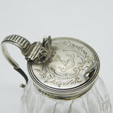 Victorian Sterling Silver Mounted Cut Glass Spice Pot Antique 1863 London