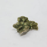Sterling Silver Marcasite Deco Style Floral Brooch Pin Contemporary c1990