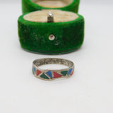 Sterling Silver Taxco Style Turquoise Ring Vintage c1970 Size L 1/2 UK