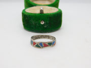 Sterling Silver Taxco Style Turquoise Ring Vintage c1970 Size L 1/2 UK