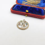 Sterling Silver Coloured Diamond Paste Tree Of Life Charm Pendant Vintage c1970