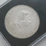 George III .925 Silver Emergency One Dollar Overstrike Coin Antique 1804 VF-EF