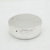 Sterling Silver Circular 'Maud' Engraved Snuff Box Antique 1917 Sheffield