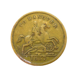 Queen Victoria Novelty 'To Hanover' Gaming Counter Token Antique 1837
