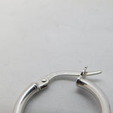 Italian 9ct White Gold Modernist Hoop Earrings Vintage c1990s