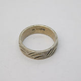 Sterling Silver Claw Pattern Band Ring Vintage 1973 Birmingham 'OY'