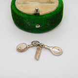 Sterling Silver Vanity Set Mirror, Brush, Comb Charm Pendant Vintage c1970