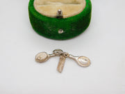Sterling Silver Vanity Set Mirror, Brush, Comb Charm Pendant Vintage c1970