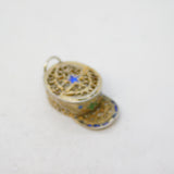 Sterling Silver Gilt Enamel Cap Charm Pendant Vintage c1970s