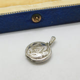 Sterling Silver Double Pocket Pendant Floral Motif Vintage c1970