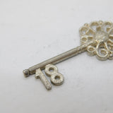 Sterling Silver 18th Birthday Key Charm Pendant Vintage c1970s