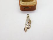 Sterling Silver Rennie Mackintosh Floral Drop Charm Pendant Vintage c1970