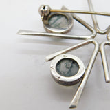 Ortak Scottish Sterling Silver & Moss Agate Spray Brooch Vintage c1970s