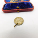 Sterling Silver George VI Threepence Coin Charm Pendant Vintage 1940