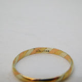 9ct Tri-Colour Gold Twisted Band Ring Vintage c1970 London