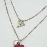 Links of London Sterling Silver & Enamel Heart Pendant Necklace Vintage London