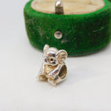 Sterling Silver Sitting Elephant Charm Pendant Vintage c1970