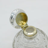 Sterling Silver Topped Cut Glass Scent Bottle Antique 1918 Birmingham