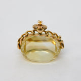 Edwardian 9ct Yellow Gold & Faceted Citrine Spinner Fob Pendant Antique