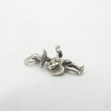 Sterling Silver Sombrero Latin Guitar Player Charm Pendant Vintage c1970