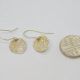 Pair of Sterling Silver Hammered Disc Studio Drop Earrings Contemporary c2000