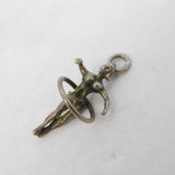 Sterling Silver Hula Hoop Dancer Charm Pendant Vintage c1970