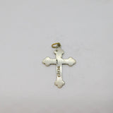 Sterling Silver Patterned Cross Charm Pendant Vintage c1970
