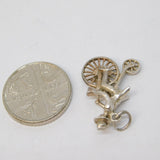 Sterling Silver Pennyfarthing Bicycle Charm Pendant Vintage c1970