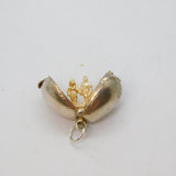 Sterling Silver Opening Apple With Figures Inside Charm Pendant Vintage c1970s