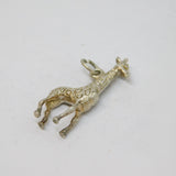 Sterling Silver Patterned Textured Giraffe Charm Pendant Vintage c1970