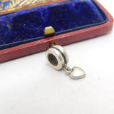 Sterling Silver Heart Drop Charm Pendant Vintage c1970