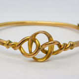 Victorian Rolled Gold Lovers Knot Sweetheart Bangle Bracelet Antique c1880s