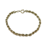 Sterling Silver Essential Rope Chain Bracelet 18.5cm Length Vintage c1970s