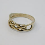 Sterling Silver Celtic Style Patterned Band Ring Vintage c1970 Size N