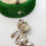 Sterling Silver Cartoon Lion Charm Pendant Vintage c1970