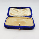 Art Deco Blue Velvet Jewellery Brooch Box Antique c1930s