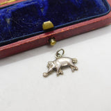 Sterling Silver Snorting Pig Charm Pendant Vintage c1970