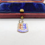 Sterling Silver & Enamel Hastings Charm Pendant Vintage c1970