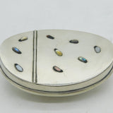 19th Century Silver Plated Shibayama Insect Decorated Snuff Box Antique